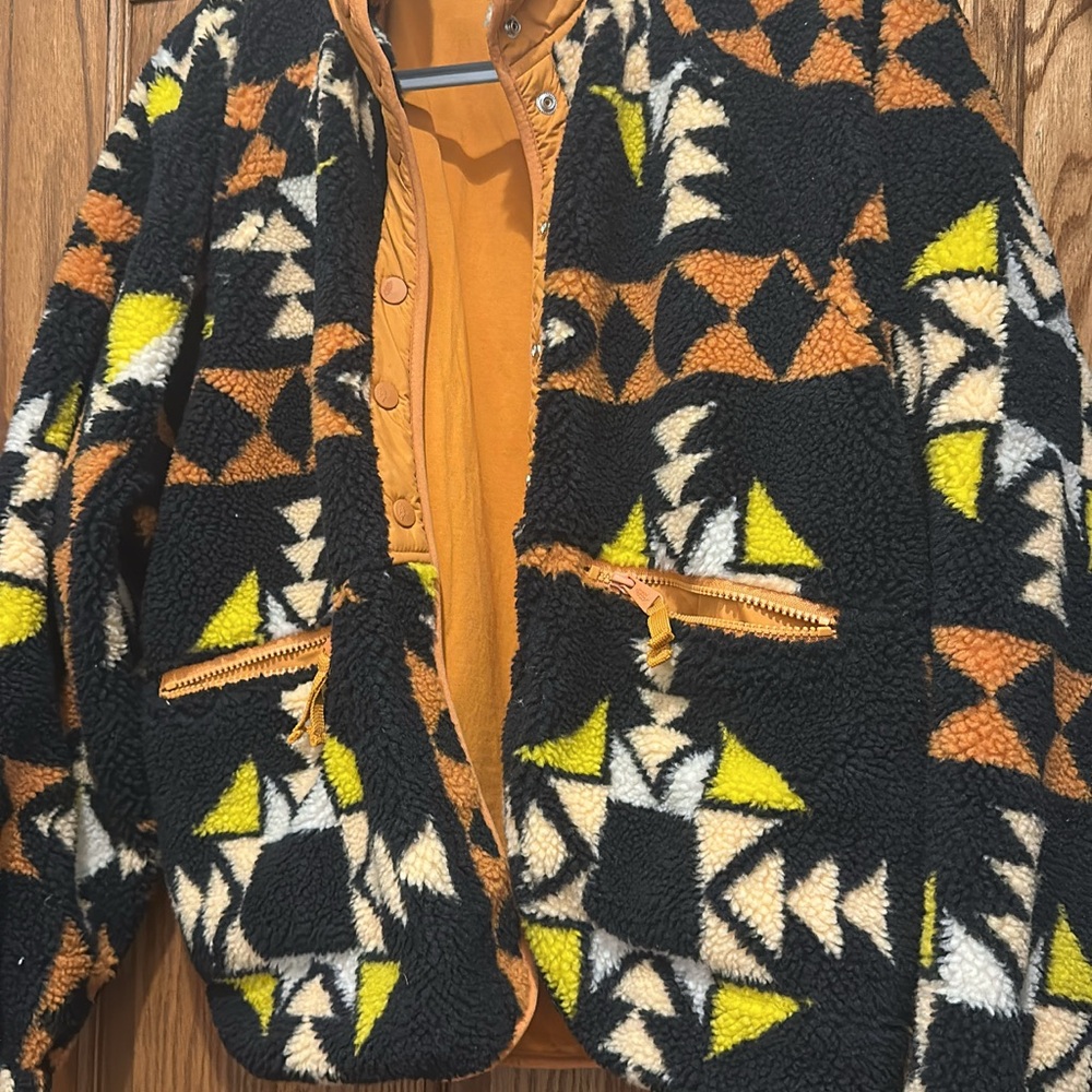 FP Movement by Free People Geometric Ski Jacket - Black, Yellow, Orange